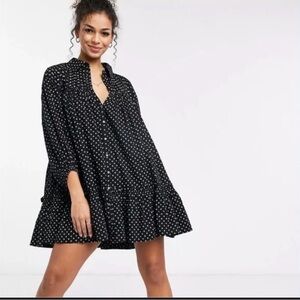 Free People Black and White Micro Floral Dress